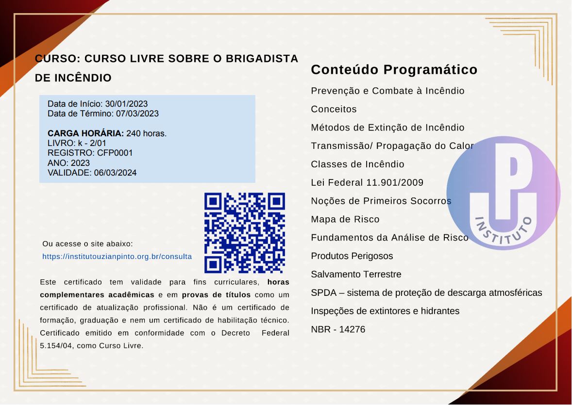 Brigadista de Inc\u00eandio \u2013 Cursos Online